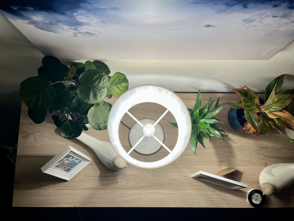 Cilinderlamp op Aluminium Voet (Warm wit) 